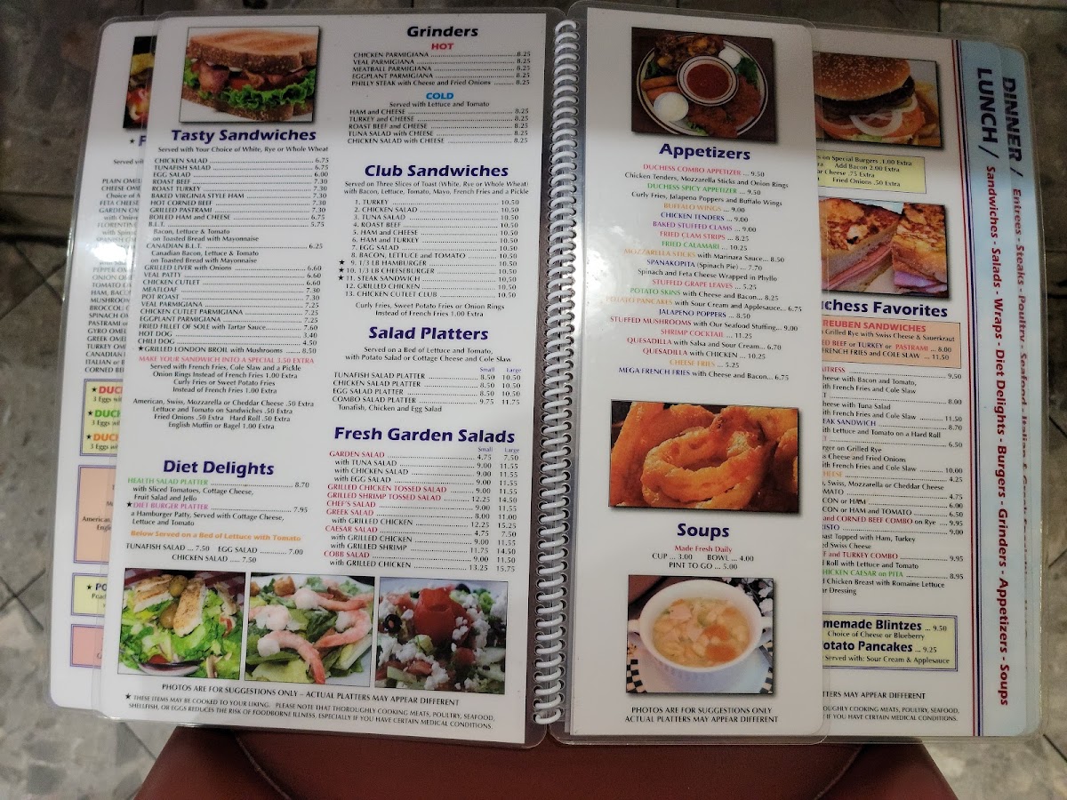 Duchess Diner Menu - Image 2